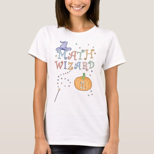 Niedlicher Pumpkin Pie Mathe Wizard Lehrer Hallowe T-Shirt (Vorderseite)