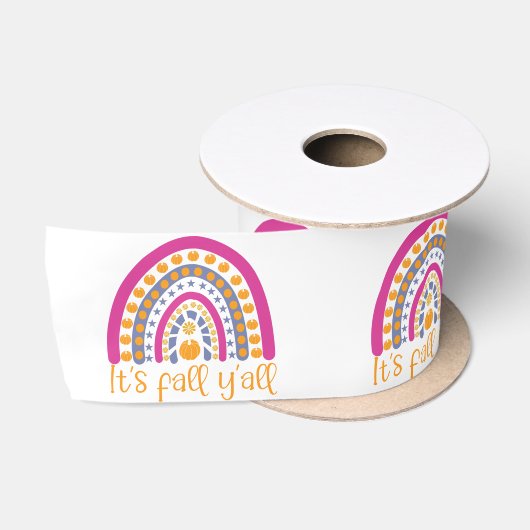 Niedlicher Pumpkin-Regenbogen Satinband (Spule)