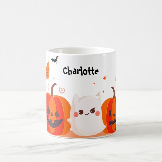 Niedlicher Pumpkin und Geist Kaffeetasse (Mittel)
