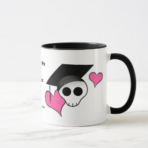 Niedlicher Punkgoth Schädel-Abschluss mit rosa Tasse