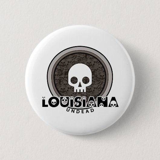 Niedlicher Punkschädel-Louisiana-Knopf Button (Vorderseite)