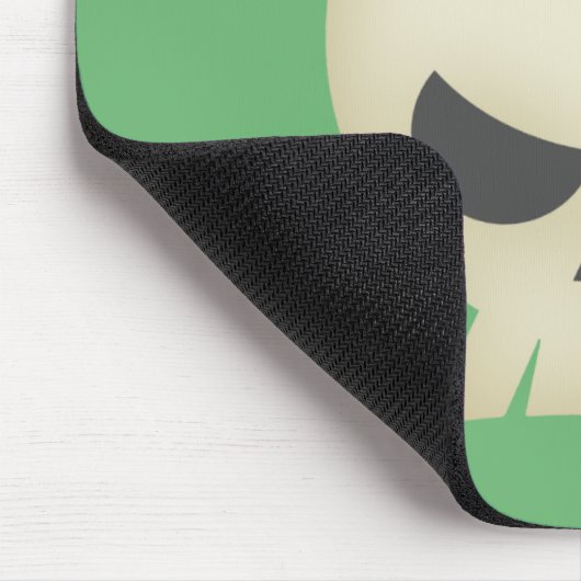 Niedlicher Punkschädel und Bogen (grünes) Mousepad (Ecke)