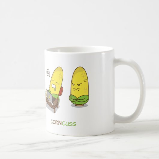 Niedlicher Punny NSFW Cartoon-Mais Concuss Kaffeetasse (Rechts)