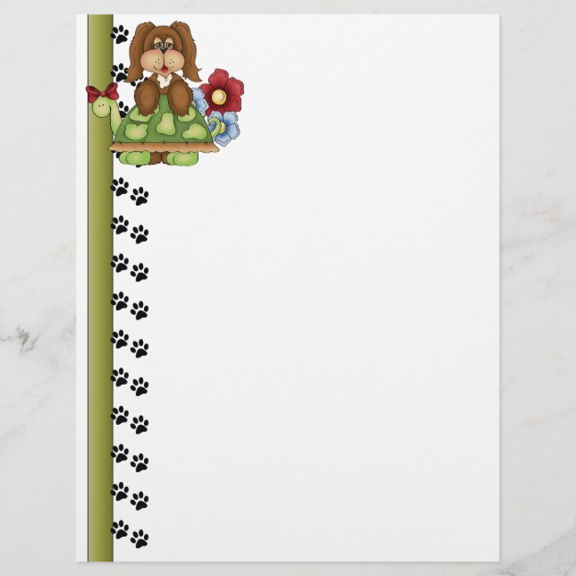 Niedlicher Pup Turtle Letterhead (Vorderseite)