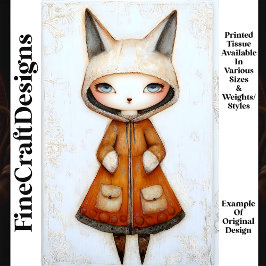 Niedlicher Puppenfox, Inspiriert Togs M5 Decoupage Seidenpapier