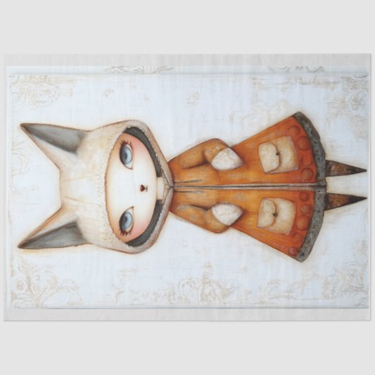 Niedlicher Puppenfox, Inspiriert Togs M5 Decoupage Seidenpapier (Vorderseite)