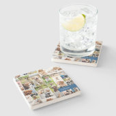 Niedlicher Puppy-Foto-Montage Adorable Hund Steinuntersetzer (Seitenansicht)