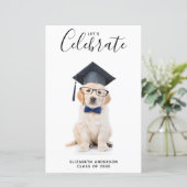 Niedlicher Puppy Graduate Abschluss Einladung (Stehend Vorderseite)