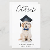 Niedlicher Puppy Graduate Abschluss Einladung (Vorne/Hinten)