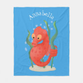 Niedlicher Pygmäen-Seepferd-Cartoon Fleecedecke (Vorderseite)