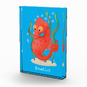 Niedlicher Pygmäen-Seepferd-Cartoon Fotoblock (Rechts)