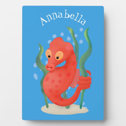 Niedlicher Pygmäen-Seepferd-Cartoon Fotoplatte (Vorderseite)