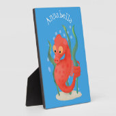 Niedlicher Pygmäen-Seepferd-Cartoon Fotoplatte (Seite)