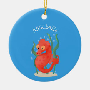 Niedlicher Pygmäen-Seepferd-Cartoon Keramik Ornament