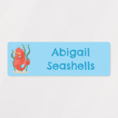 Niedlicher Pygmäen-Seepferd-Cartoon personalisiert Etiketten (Design 1)