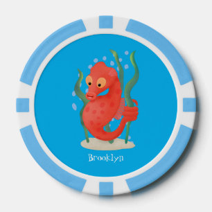 Niedlicher Pygmäen-Seepferd-Cartoon Pokerchips