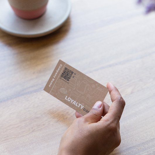 Niedlicher Qr Code Coffee Royalty Card Visitenkarte