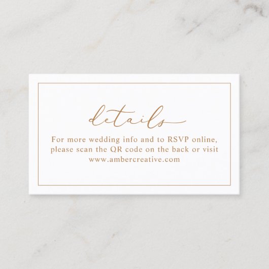 Niedlicher QR-Code für die Hochzeitsstiftung Visitenkarte (Vorderseite)