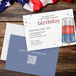 Niedlicher QR-Code für Wasserfarbe, rot, blau, bla Einladung