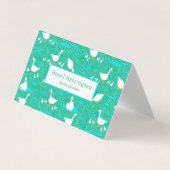 Niedlicher QR-Code für Weiße Gänse - Faltkarte Visitenkarten (Vorderseite)