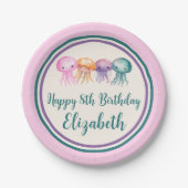 Niedlicher Quallenfisch unter dem Meer Pappteller (Vorderseite)