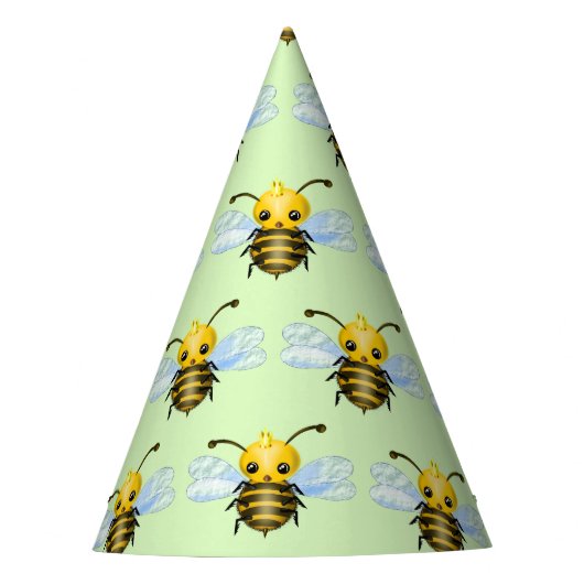 Niedlicher Queen Bee Paper Party Hat Partyhütchen (Vorderseite)