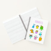 Niedlicher Quirky farbenfroher Monster-Cartoon Per Notizblock (Innenseite)