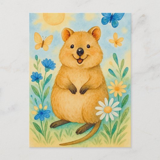 Niedlicher Quokka Frühjahr Sommer Kangaroo Tier Po Postkarte (Vorderseite)