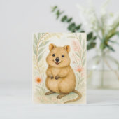 Niedlicher Quokka Frühjahr Sommer Kangaroo Tier Po Postkarte (Stehend Vorderseite)
