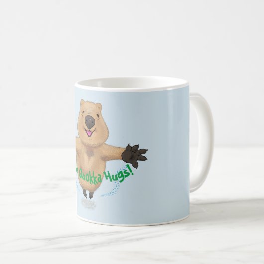 Niedlicher Quokka-Springer-Cartoon Kaffeetasse (VorderseiteRechts)