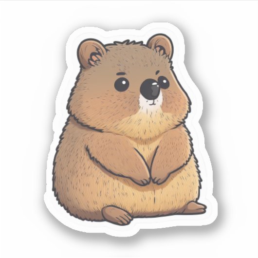 Niedlicher Quokka-Sticker Aufkleber (Vorderseite)
