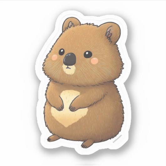 Niedlicher Quokka-Sticker Aufkleber (Vorderseite)