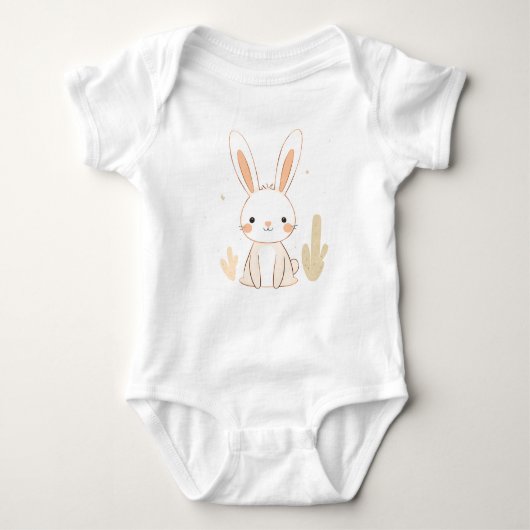Niedlicher Rabbit Baby Jersey Bodysuit Baby Strampler (Vorderseite)