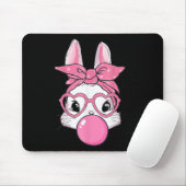 Niedlicher Rabbit Bunny Blows Gum Ostertag Mousepad (Mit Mouse)