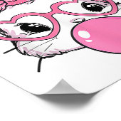 Niedlicher Rabbit Bunny Blows Gum Ostertag Poster (Ecke)