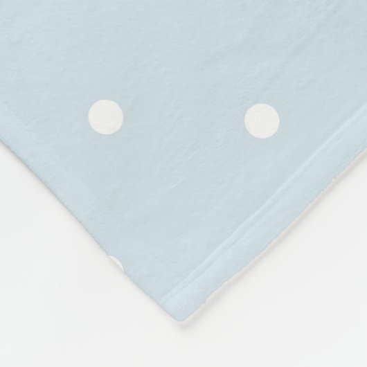 Niedlicher Rabbit Pastel Blue Polka Dots Kinder Fleecedecke (Ecke)