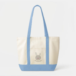 Niedlicher Rabbit Tote Bag mit individuellem Namen Tragetasche