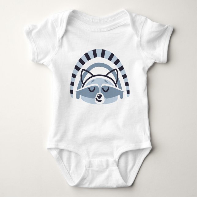 Niedlicher Raccoon Baby Bodysuit Sleeper Baby Strampler (Vorderseite)