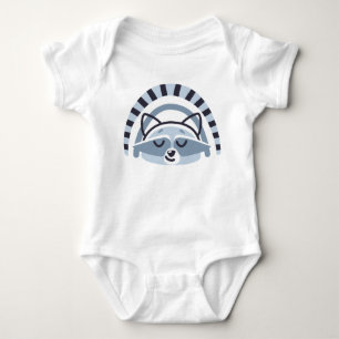 Niedlicher Raccoon Baby Bodysuit Sleeper Strampler