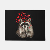 Niedlicher Raccoon blasst Kisses Liebe Herzlich wi Fußmatte (Vorderseite)