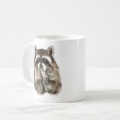 Niedlicher Raccoon Blown Kisses Spaß Tierart Kaffeetasse (Vorderseite Links)