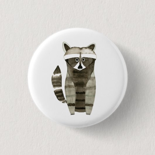 Niedlicher Raccoon Button, Button (Vorderseite)