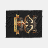 Niedlicher Raccoon Drink Kaffee Funny für Damen Te Fleecedecke (Vorderseite (Horizontal))