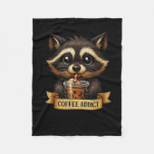 Niedlicher Raccoon Drink Kaffee Funny für Damen Te Fleecedecke (Vorderseite)