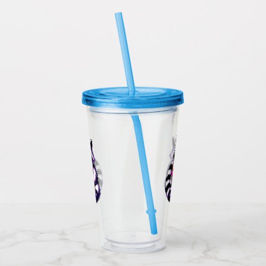 Niedlicher Raccoon Ess einer Weltraummusik Acryltrinkbecher (Links)