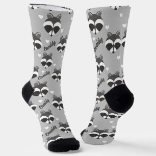 Niedlicher Raccoon-Gesichtsname Tier Socken