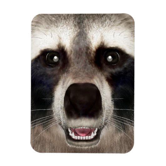 Niedlicher Raccoon Head Funny Animal Portrait Magnet (Vertikal)