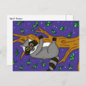 Niedlicher Raccoon in Tree, Just Sprichwort Hallo Postkarte (Vorne/Hinten)