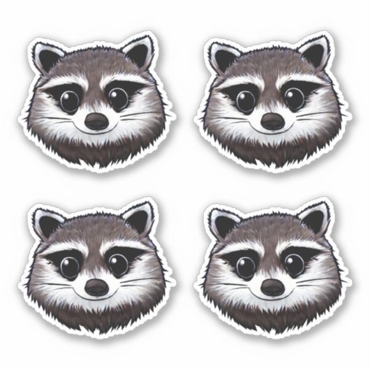 Niedlicher Raccoon Klassischer Rundaufkleber Aufkleber (Vorderseite)