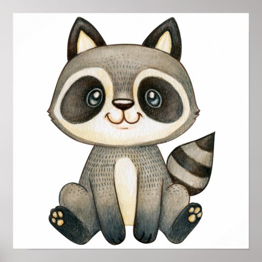 Niedlicher Raccoon Poster (Vorne)